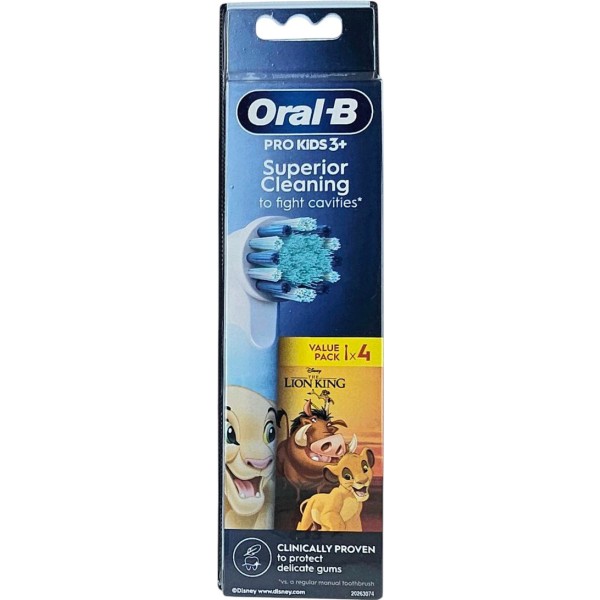 Oral B Cepillo Dental Electrico Infantil Recambio  4 Cabezales Rey Leon