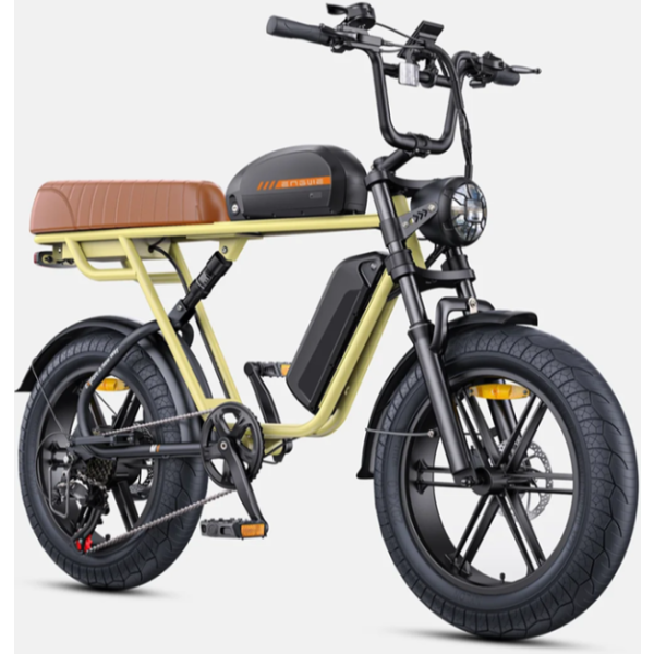 Engwe M1 electric bike dual battery yellow color