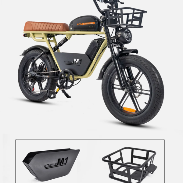 Engwe M1 electric bike dual battery yellow color