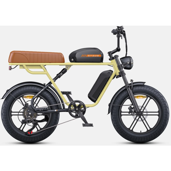 Engwe M1 electric bike dual battery yellow color